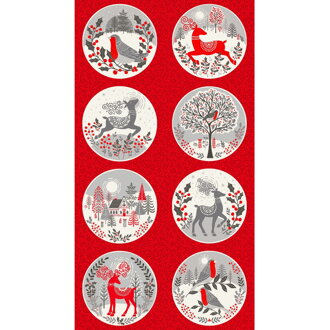 panel xmas scandi circles 60x110cm
