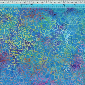 batik modra fialova zlta spiralky