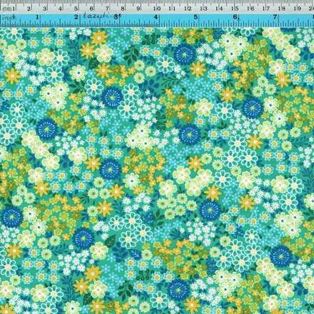 zelena tyrkys kvietky