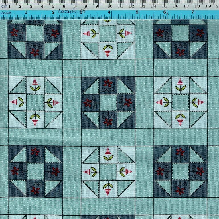 modra tyrkys patchwork home sewn