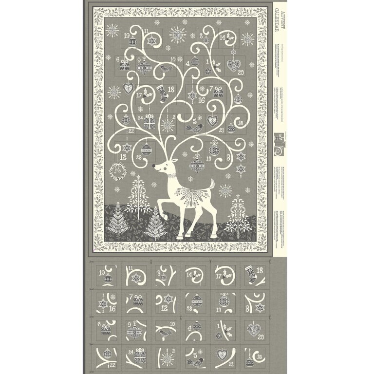 xmas kalendar gray deer 60x110cm